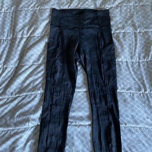 Black Camo Lululemon Fast and Free High Rise Tights